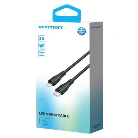 Vention Cable USB Tipo-C a Lightning H28BF, 27W, 1m, Negro Vention Cable USB Tipo-C a Lightning H28BF, 27W, 1m, Negro
